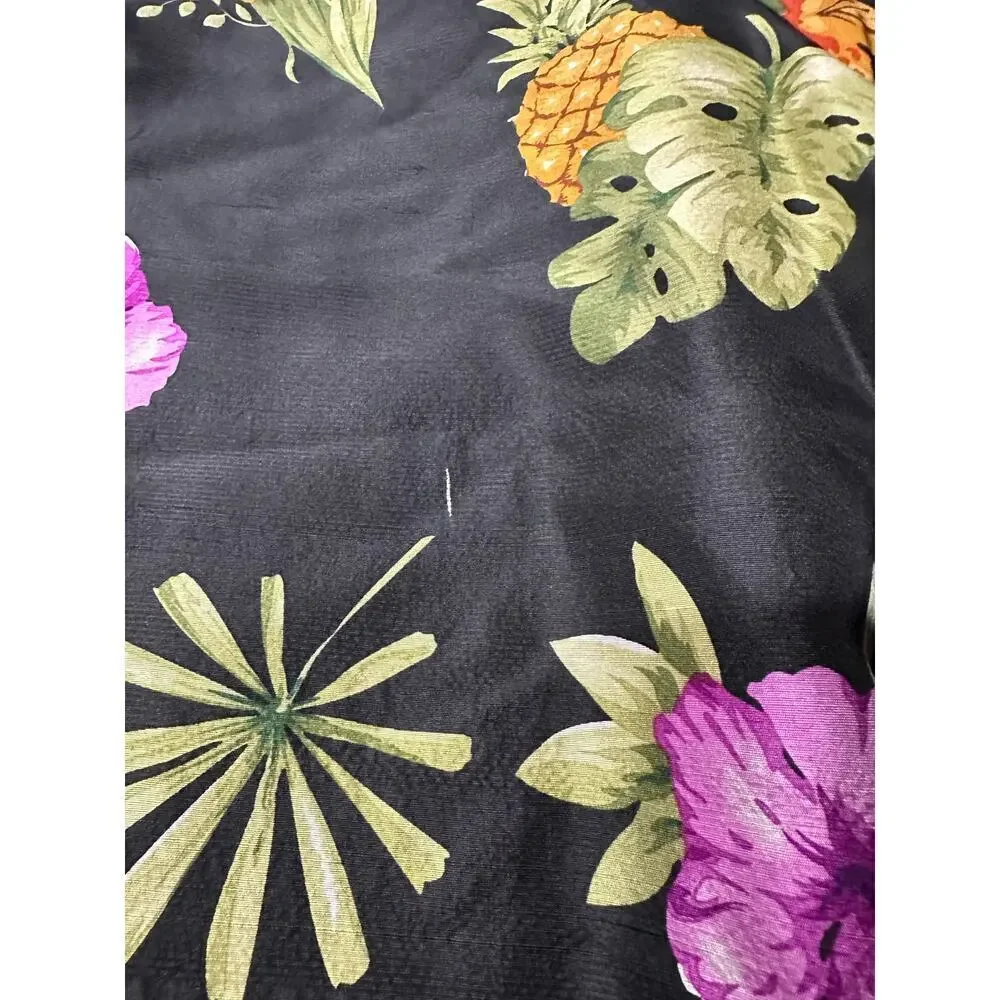 Silkland 100% Silk jacket Blazer Black Tropical Flowers 16 Resort vacation beach - Picture 11 of 13